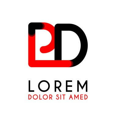 kırmızı Siyah ile ilk Harfi Pd ve köşeleri yuvarlak vardır. işletmeler ve şirketler için alfabe logo tasarımı. zarif ve basit tasarımı ile, kartvizit, flayers, broşürler, kimlik, başlangıç, mektup, medya, başlangıç, şirket, sanayi için kullanabilirsiniz