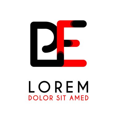 kırmızı Siyah ile ilk Pe Harfi ve köşeleri yuvarlak vardır. işletmeler ve şirketler için alfabe logo tasarımı. zarif ve basit tasarımı ile, kartvizit, flayers, broşürler, kimlik, başlangıç, mektup, medya, başlangıç, şirket, sanayi için kullanabilirsiniz