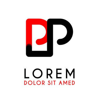 kırmızı Siyah ile ilk Harfi Pp ve köşeleri yuvarlak vardır. işletmeler ve şirketler için alfabe logo tasarımı. zarif ve basit tasarımı ile, kartvizit, flayers, broşürler, kimlik, başlangıç, mektup, medya, başlangıç, şirket, sanayi için kullanabilirsiniz