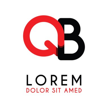 kırmızı Siyah ile ilk Harf Qb ve köşeleri yuvarlak vardır. işletmeler ve şirketler için alfabe logo tasarımı. zarif ve basit tasarımı ile, kartvizit, flayers, broşürler, kimlik, başlangıç, mektup, medya, başlangıç, şirket, sanayi için kullanabilirsiniz