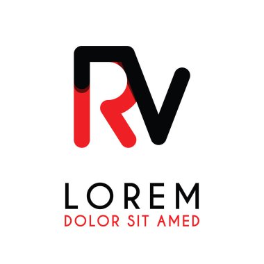 kırmızı Siyah ile ilk Harf Rv ve köşeleri yuvarlak vardır. işletmeler ve şirketler için alfabe logo tasarımı. zarif ve basit tasarımı ile, kartvizit, flayers, broşürler, kimlik, başlangıç, mektup, medya, başlangıç, şirket, sanayi için kullanabilirsiniz