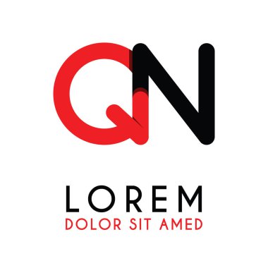 kırmızı Siyah ile ilk Harf Qn ve köşeleri yuvarlak vardır. işletmeler ve şirketler için alfabe logo tasarımı. zarif ve basit tasarımı ile, kartvizit, flayers, broşürler, kimlik, başlangıç, mektup, medya, başlangıç, şirket, sanayi için kullanabilirsiniz