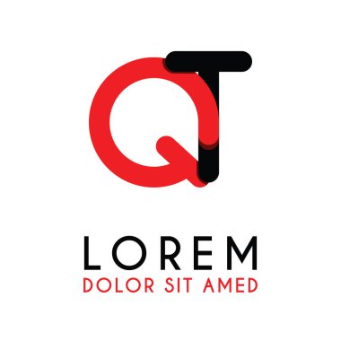 kırmızı Siyah ile ilk Harf Qt ve köşeleri yuvarlak vardır. işletmeler ve şirketler için alfabe logo tasarımı. zarif ve basit tasarımı ile, kartvizit, flayers, broşürler, kimlik, başlangıç, mektup, medya, başlangıç, şirket, sanayi için kullanabilirsiniz