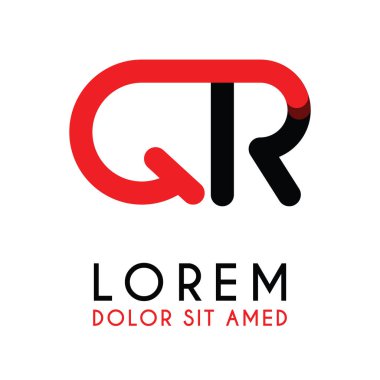 kırmızı Siyah ile ilk Harf Qr ve köşeleri yuvarlak vardır. işletmeler ve şirketler için alfabe logo tasarımı. zarif ve basit tasarımı ile, kartvizit, flayers, broşürler, kimlik, başlangıç, mektup, medya, başlangıç, şirket, sanayi için kullanabilirsiniz