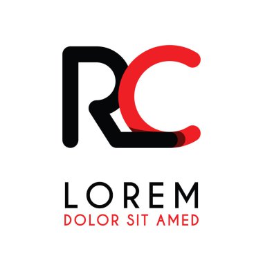 kırmızı Siyah ile ilk Harfi Rc ve köşeleri yuvarlak vardır. işletmeler ve şirketler için alfabe logo tasarımı. zarif ve basit tasarımı ile, kartvizit, flayers, broşürler, kimlik, başlangıç, mektup, medya, başlangıç, şirket, sanayi için kullanabilirsiniz