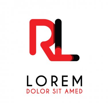 kırmızı Siyah ile ilk Harfi Rl ve köşeleri yuvarlak vardır. işletmeler ve şirketler için alfabe logo tasarımı. zarif ve basit tasarımı ile, kartvizit, flayers, broşürler, kimlik, başlangıç, mektup, medya, başlangıç, şirket, sanayi için kullanabilirsiniz