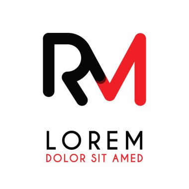 kırmızı Siyah ile ilk Harf Rm ve köşeleri yuvarlak vardır. işletmeler ve şirketler için alfabe logo tasarımı. zarif ve basit tasarımı ile, kartvizit, flayers, broşürler, kimlik, başlangıç, mektup, medya, başlangıç, şirket, sanayi için kullanabilirsiniz