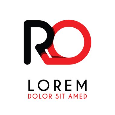 kırmızı Siyah ile ilk Harfi Ro ve köşeleri yuvarlak vardır. işletmeler ve şirketler için alfabe logo tasarımı. zarif ve basit tasarımı ile, kartvizit, flayers, broşürler, kimlik, başlangıç, mektup, medya, başlangıç, şirket, sanayi için kullanabilirsiniz