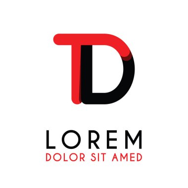kırmızı Siyah ile ilk Harfi Td ve köşeleri yuvarlak vardır. işletmeler ve şirketler için alfabe logo tasarımı. zarif ve basit tasarımı ile, kartvizit, flayers, broşürler, kimlik, başlangıç, mektup, medya, başlangıç, şirket, sanayi için kullanabilirsiniz