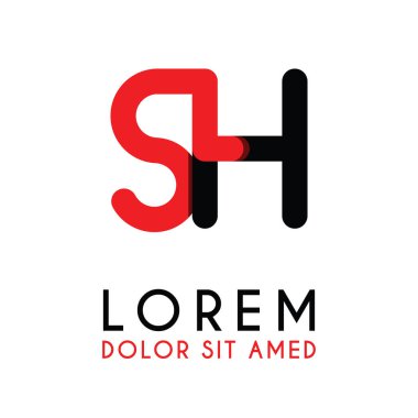 kırmızı Siyah ile ilk Harf Sh ve köşeleri yuvarlak vardır. işletmeler ve şirketler için alfabe logo tasarımı. zarif ve basit tasarımı ile, kartvizit, flayers, broşürler, kimlik, başlangıç, mektup, medya, başlangıç, şirket, sanayi için kullanabilirsiniz