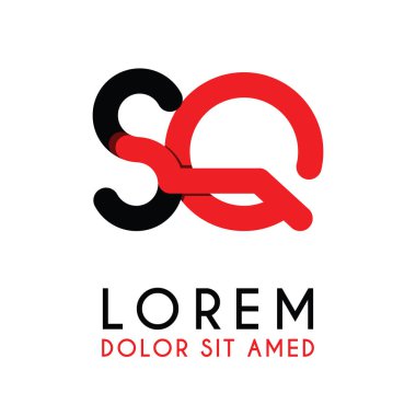 kırmızı Siyah ile ilk Harf Sq ve köşeleri yuvarlak vardır. işletmeler ve şirketler için alfabe logo tasarımı. zarif ve basit tasarımı ile, kartvizit, flayers, broşürler, kimlik, başlangıç, mektup, medya, başlangıç, şirket, sanayi için kullanabilirsiniz