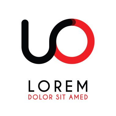 kırmızı Siyah ile ilk Harfi Uo ve köşeleri yuvarlak vardır. işletmeler ve şirketler için alfabe logo tasarımı. zarif ve basit tasarımı ile, kartvizit, flayers, broşürler, kimlik, başlangıç, mektup, medya, başlangıç, şirket, sanayi için kullanabilirsiniz