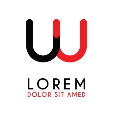 kırmızı Siyah ile ilk Harf Uu ve köşeleri yuvarlak vardır. işletmeler ve şirketler için alfabe logo tasarımı. zarif ve basit tasarımı ile, kartvizit, flayers, broşürler, kimlik, başlangıç, mektup, medya, başlangıç, şirket, sanayi için kullanabilirsiniz