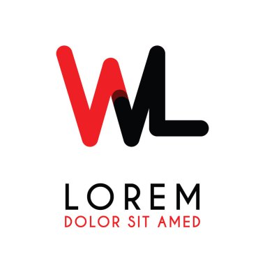 kırmızı Siyah ile ilk Harf Wl ve köşeleri yuvarlak vardır. işletmeler ve şirketler için alfabe logo tasarımı. zarif ve basit tasarımı ile, kartvizit, flayers, broşürler, kimlik, başlangıç, mektup, medya, başlangıç, şirket, sanayi için kullanabilirsiniz