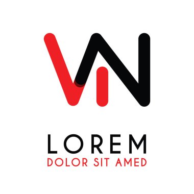 kırmızı Siyah ile ilk Harfi Vn ve köşeleri yuvarlak vardır. işletmeler ve şirketler için alfabe logo tasarımı. zarif ve basit tasarımı ile, kartvizit, flayers, broşürler, kimlik, başlangıç, mektup, medya, başlangıç, şirket, sanayi için kullanabilirsiniz