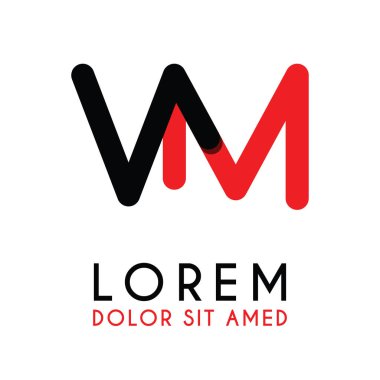 kırmızı Siyah ile ilk Harfi Vm ve köşeleri yuvarlak vardır. işletmeler ve şirketler için alfabe logo tasarımı. zarif ve basit tasarımı ile, kartvizit, flayers, broşürler, kimlik, başlangıç, mektup, medya, başlangıç, şirket, sanayi için kullanabilirsiniz