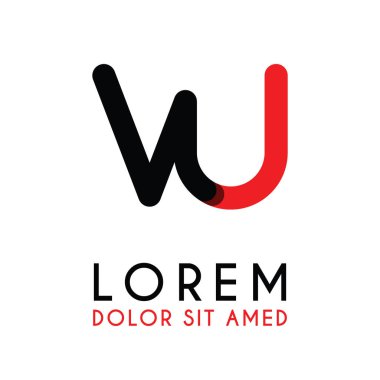 kırmızı Siyah ile ilk Harf Vu ve köşeleri yuvarlak vardır. işletmeler ve şirketler için alfabe logo tasarımı. zarif ve basit tasarımı ile, kartvizit, flayers, broşürler, kimlik, başlangıç, mektup, medya, başlangıç, şirket, sanayi için kullanabilirsiniz