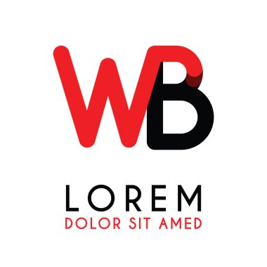 kırmızı Siyah ile ilk Harfi Wb ve köşeleri yuvarlak vardır. işletmeler ve şirketler için alfabe logo tasarımı. zarif ve basit tasarımı ile, kartvizit, flayers, broşürler, kimlik, başlangıç, mektup, medya, başlangıç, şirket, sanayi için kullanabilirsiniz