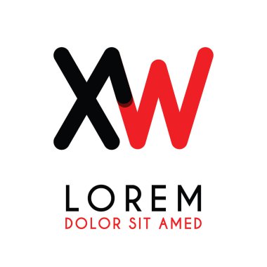 kırmızı Siyah ile ilk Harfi Xw ve köşeleri yuvarlak vardır. işletmeler ve şirketler için alfabe logo tasarımı. zarif ve basit tasarımı ile, kartvizit, flayers, broşürler, kimlik, başlangıç, mektup, medya, başlangıç, şirket, sanayi için kullanabilirsiniz