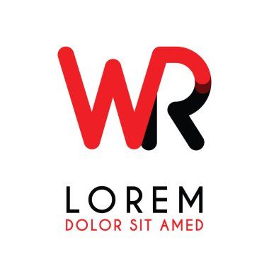 kırmızı Siyah ile ilk Mektup Wr ve köşeleri yuvarlak vardır. işletmeler ve şirketler için alfabe logo tasarımı. zarif ve basit tasarımı ile, kartvizit, flayers, broşürler, kimlik, başlangıç, mektup, medya, başlangıç, şirket, sanayi için kullanabilirsiniz