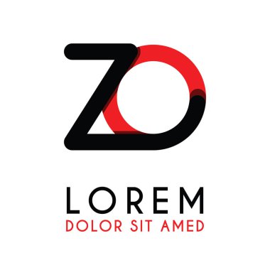 kırmızı Siyah ile ilk Mektup Zo ve köşeleri yuvarlak vardır. işletmeler ve şirketler için alfabe logo tasarımı. zarif ve basit tasarımı ile, kartvizit, flayers, broşürler, kimlik, başlangıç, mektup, medya, başlangıç, şirket, sanayi için kullanabilirsiniz