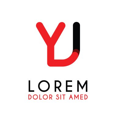 kırmızı Siyah ile ilk Harfi Yj ve köşeleri yuvarlak vardır. işletmeler ve şirketler için alfabe logo tasarımı. zarif ve basit tasarımı ile, kartvizit, flayers, broşürler, kimlik, başlangıç, mektup, medya, başlangıç, şirket, sanayi için kullanabilirsiniz