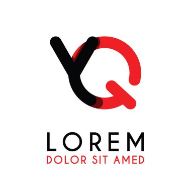 kırmızı Siyah ile ilk Harfi Yq ve köşeleri yuvarlak vardır. işletmeler ve şirketler için alfabe logo tasarımı. zarif ve basit tasarımı ile, kartvizit, flayers, broşürler, kimlik, başlangıç, mektup, medya, başlangıç, şirket, sanayi için kullanabilirsiniz