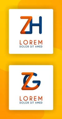 Zh ve Zg Logo Harfler 3d tarzında. şirket logoları, burslar, danışmanlar, web siteleri, afişler, posterler, illüstrasyonlar için kullanılabilir. tüm işletmeler için iyi endüstriyel, ofis ve teknoloji. işletmeler ve şirket için alfabe logo tasarımı