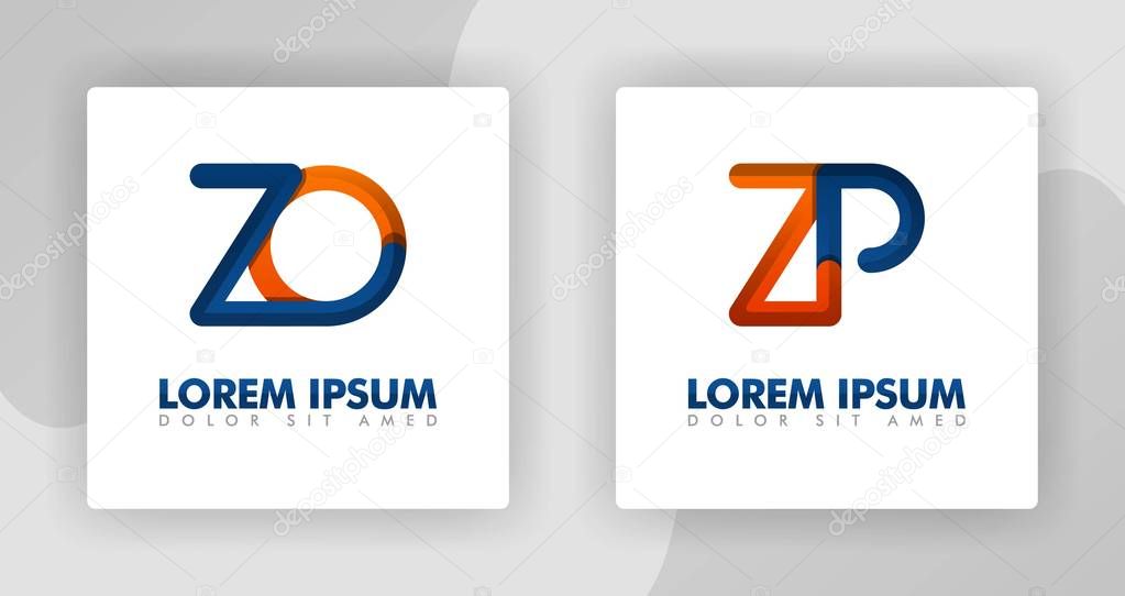 ZO and ZP Logo Letters in 3d style. can be used for company logos, fellowships, consultants, websites, banners, posters, illustrations. good for all businesses industrial, office and technology. alphabet logo design for businesses and company