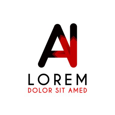 Degrade ok ile Ai Letter siyah logo. şirket logoları, web siteleri, organizasyonlar için de kullanılabilir. Topluluklar, Kobİ'ler, danışmanlar