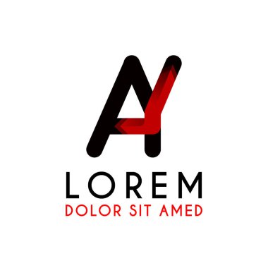 Ay Letter siyah logo degrade ok ile. şirket logoları, web siteleri, organizasyonlar için de kullanılabilir. Topluluklar, Kobİ'ler, danışmanlar