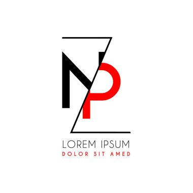 Np logo mektubu siyah zikzak çizgi ile ayrılmış. şirket logoları, web siteleri, organizasyonlar için de kullanılabilir. Topluluklar, Kobİ'ler, danışmanlar
