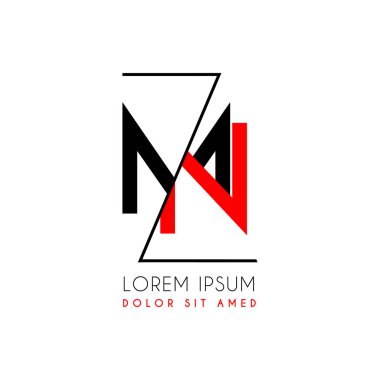 Mn logo mektup siyah bir zikzak çizgi ile ayrılmış. şirket logoları, web siteleri, organizasyonlar için de kullanılabilir. Topluluklar, Kobİ'ler, danışmanlar