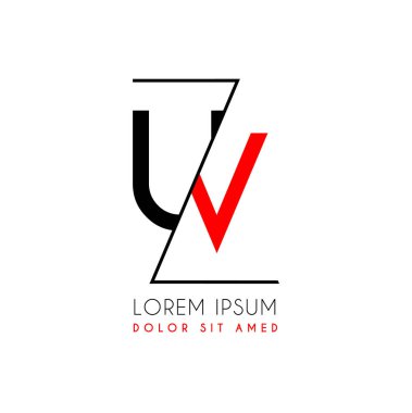 Uv logo harfi siyah zikzak çizgi ile ayrılmış. şirket logoları, web siteleri, organizasyonlar için de kullanılabilir. Topluluklar, Kobİ'ler, danışmanlar