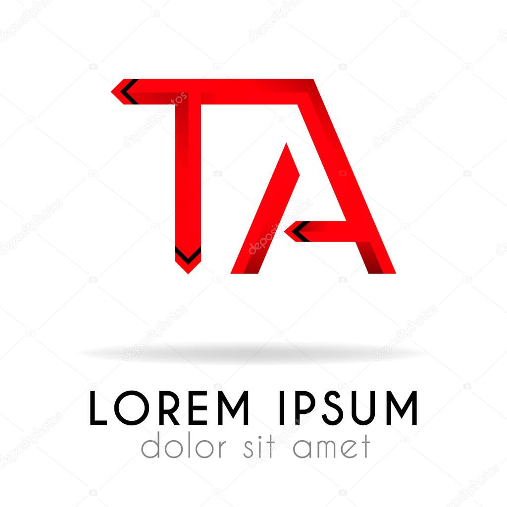 ribbon logo in dark red gradation with TA Letter. can also be used for company logos, websites, organizations. Communities, SMEs, consultants