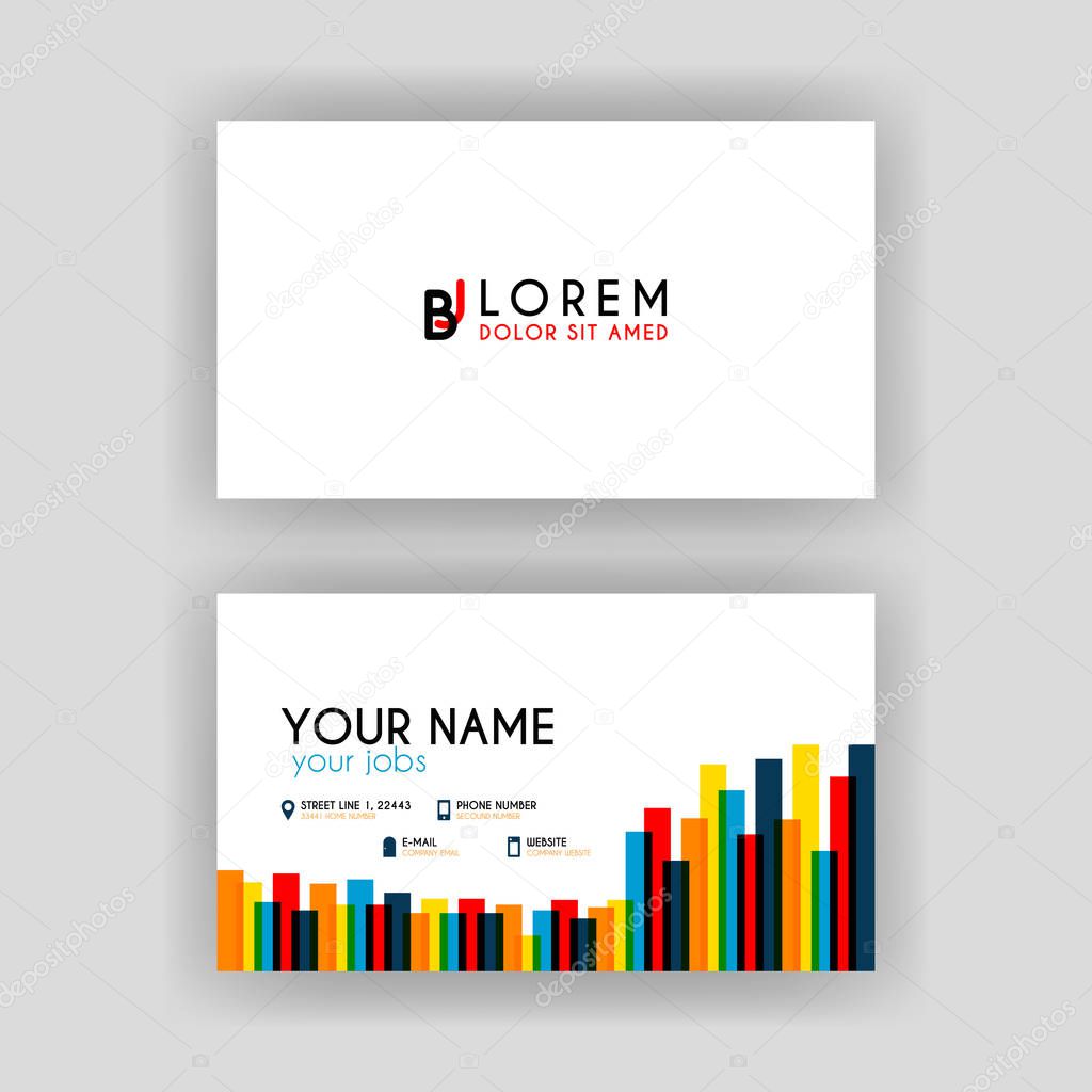 Simple Business Card with initial letter BJ rounded edges. JB logo can be used for marketing, advertising, promotion, company logo, identification, business card, banner, flayer, post, office agency.