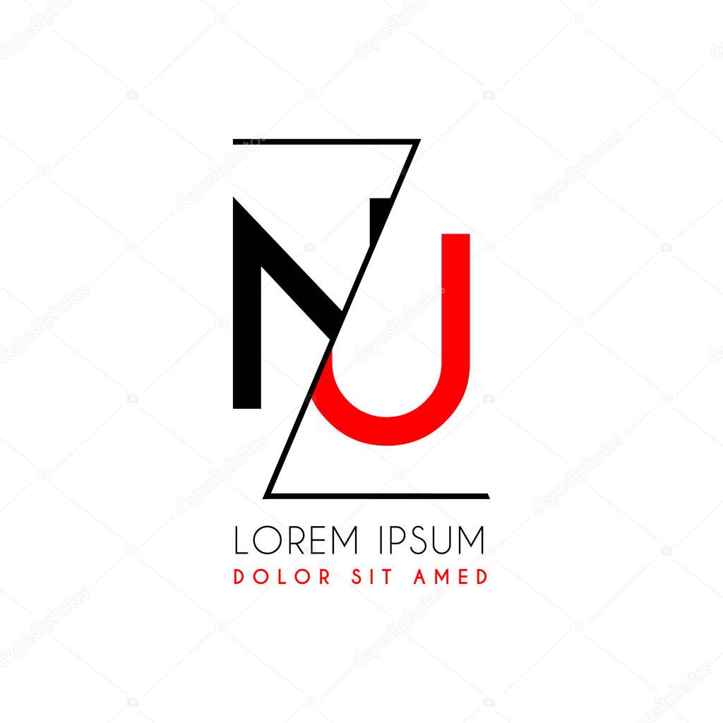 NU logo letter separated by a black zigzag line. can also be used for company logos, websites, organizations. Communities, SMEs, consultants