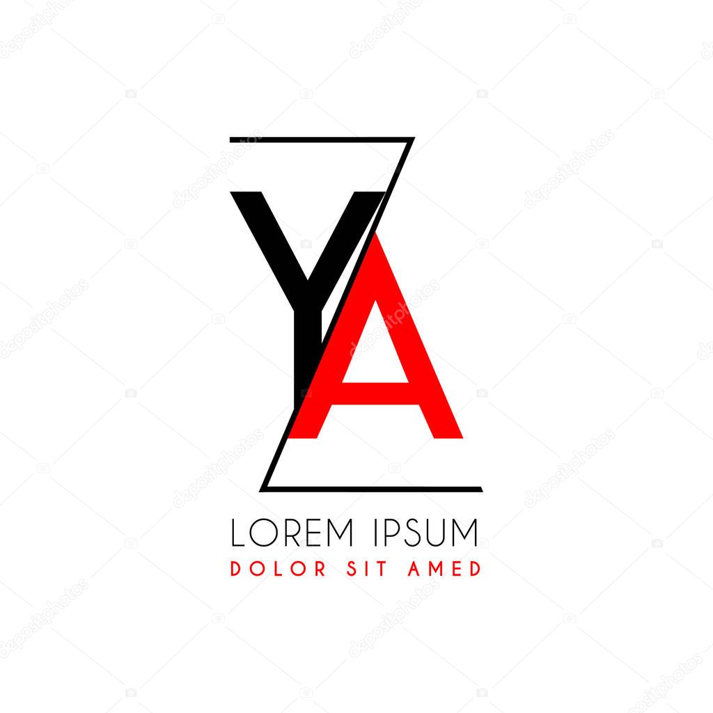 YA logo letter separated by a black zigzag line. can also be used for company logos, websites, organizations. Communities, SMEs, consultants