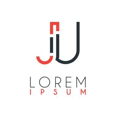 J harfi ile U veya Ju harfi arasındaki logo belirli bir mesafeile turuncu ve gri renkle bağlanır