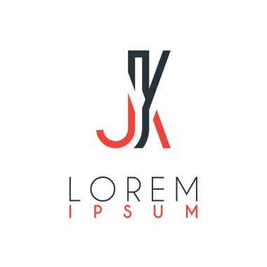 J harfi ile X veya Jx harfi arasındaki logo belirli bir mesafeile turuncu ve gri renkle bağlanır