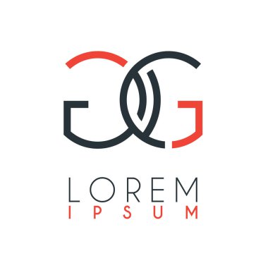 G harfi ile G veya Gg harfi arasındaki logo belirli bir mesafeile turuncu ve gri renkle bağlanır