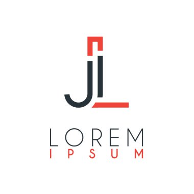 J harfi ile L harfi veya Jl harfi arasındaki logo belirli bir mesafeile turuncu ve gri renkle bağlanır
