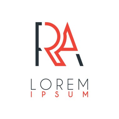 R harfi ile Belirli bir mesafe ile A veya Ra harfi arasındaki logo ve turuncu ve gri renk ile bağlı. Logo tasarımı kimlik, şirket baş harfleri, organizasyonlar, ajanslar ve banner, web sayfası, web sitesi, ana sayfa, mobil uygulamalar için kullanılabilir.