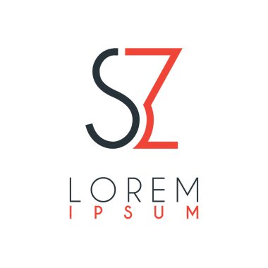S ve Z harfi ile Sz harfi arasındaki logo belirli bir uzaklığa ve turuncu ve gri renklere bağlıdır.
