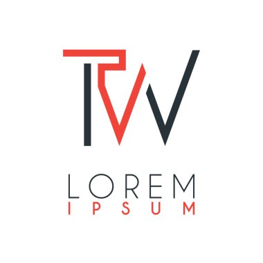 T ve W harfleri arasındaki logo belirli bir uzaklığa sahip ve turuncu ve gri renklerle birbirine bağlı.