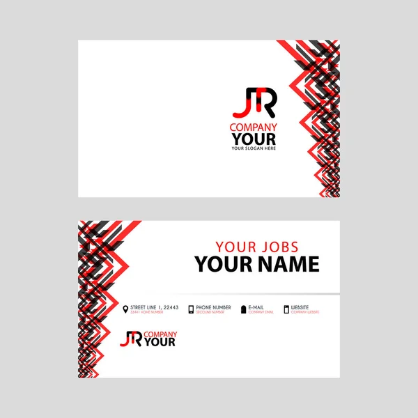 Logo Red Black Business Card Modern Design Horizontal Clean Transparent — Stock Vector