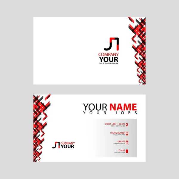 Logo Red Black Business Card Modern Design Horizontal Clean Transparent — Stock Vector