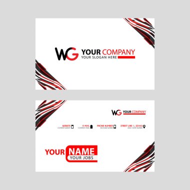 Kenarında kutu süslemesi olan Wg logosu ve modern ve yatay desenli bonus kartviziti..