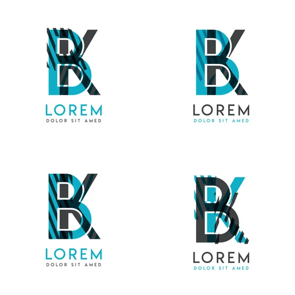 Logo Set Van Abstract Modern Grafisch Design Blauw Grijs Met — Stockvector