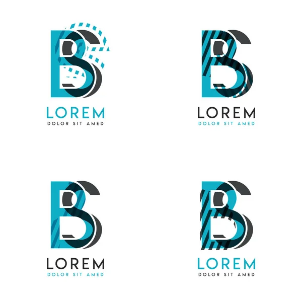 Logotipo Conjunto Diseño Gráfico Moderno Abstracto Azul Gris Con Barras — Vector de stock